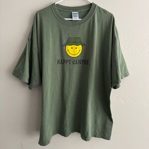 Men’s Happy Camper T Shirt - Green XXL